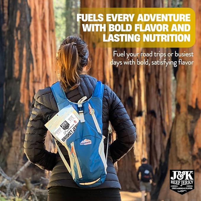 J&ampK Beef Brisket Bundle – 5 Bold Flavors Handcrafted &amp Double Tenderized 100% USDA Premium Beef Brisket 7oz Bags – Perfect for On-the-Go Snacking &amp Adventure