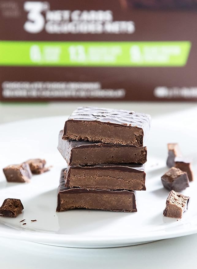 No Sugar Keto Bar Snack - Low Carb No Sugar Keto Snack Food with Keto Friendly Macros (24 x 1.41oz Bars Fudge Brownie)
