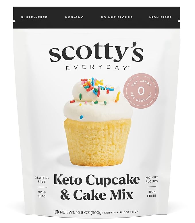 Keto Cupcake &amp Cake Zero Carb Mix 10.6oz and Allulose &amp Monk Fruit Zero Calorie Sugar Replacement 2lb Bundle