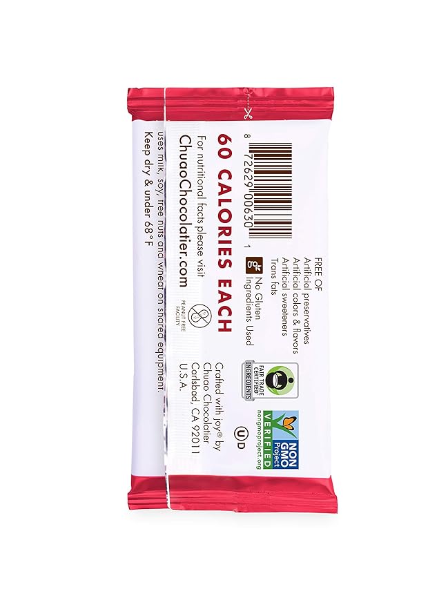 Chuao Chocolatier Spicy Maya Dark Mini Chocolate Bars | Gourmet Chocolate Cinnamon Cayenne Artisan European No Preservatives | For Gift Baskets Christmas Valentines Day Gifts | 100 Pack