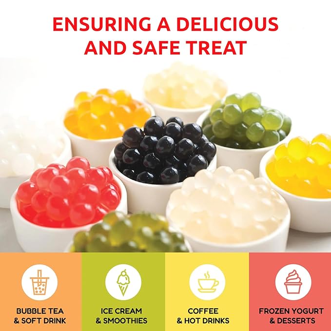 Fanale Popping Boba Pearls for Bubble Tea - 7 lb | Coconut Flavor | Bursting Boba Pearls Bubble | Fruit Juice Flavor for Shakes Dessert Smoothie
