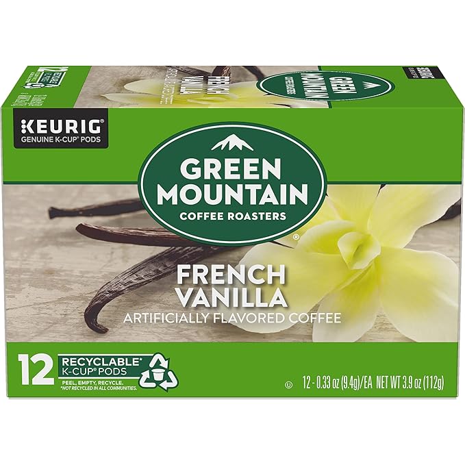 Green Mountain Coffee Roasters French Vanilla Keurig Single-Serve K-Cup Pods Light Roast Coffee 12 Count (Pack of 3)