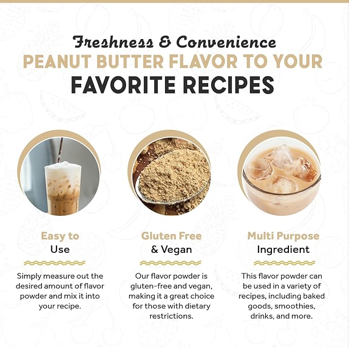Fanale Premium Peanut Butter Bubble Tea Flavoring Powder | Perfect for Baking Smoothies Desserts and Drinks | Instant Flavoring Powder for Boba Milk Tea - 2.2 Pounds (Pack of 1)