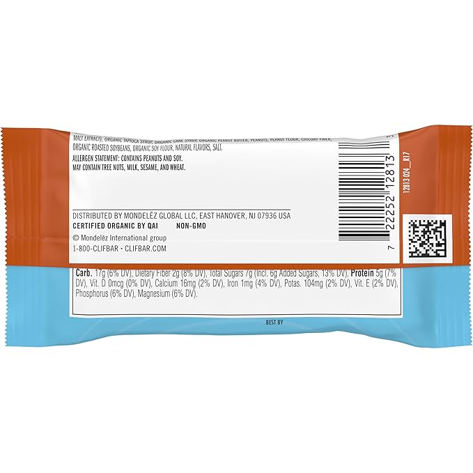 CLIF BAR - Crunchy Peanut Butter - Full Size and Mini Energy Bars - Made with Organic Oats - Non-GMO - Plant Based - 2.4 oz. and 0.99 oz. (20 Count)