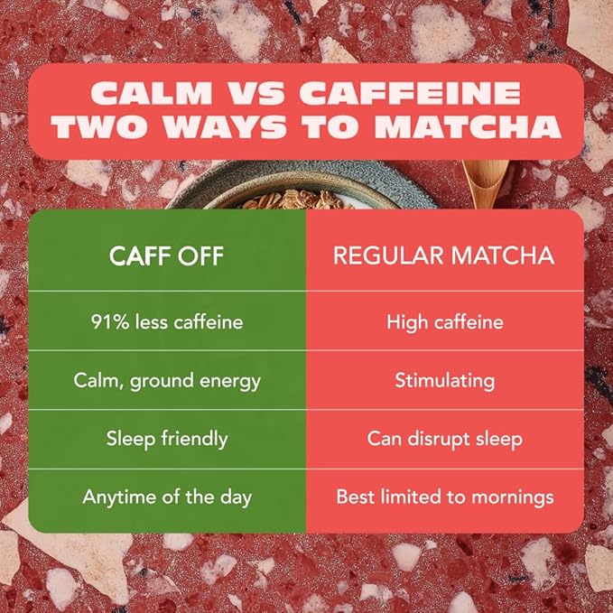 Caff Off Decaf Apple Matcha Green Tea Powder From Japan – 1.06 oz / 30 g – Ceremonial Grade &amp Sugar-Free – No Fillers or Milk Powders – Naturally Decaffeinated Without Chemicals – Tested for Heavy