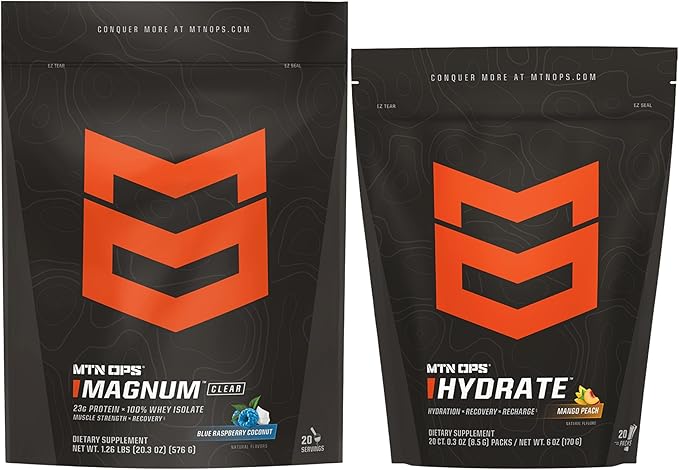MTN OPS Magnum Clear Blue Raspberry Coconut &amp Hydrate Mango Peach Bundle