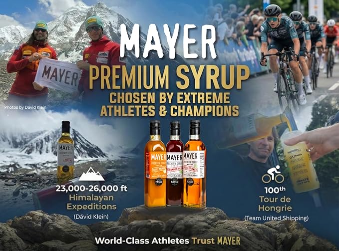 Mayer Mango Syrup for Drinks &amp Cocktails – Handcrafted in Hungary Natural Mango Flavoring Syrup – Handcrafted with 100% Real Fruits for Martini Mocktail Smoothie Lemonade Pancakes Ice Cream
