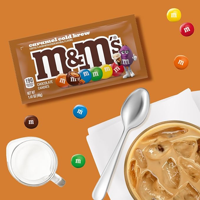 M&ampM'S Caramel Cold Brew Chocolate Candy Bulk Box of 24 Ct 33.82 Oz