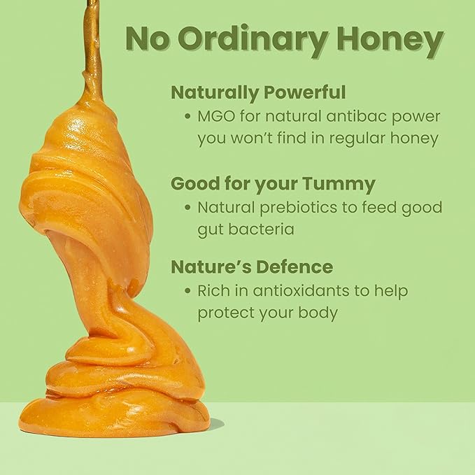 Wonder Honey Raw Manuka Honey New Zealand MGO400 (13+) Tested for 26 Markers Traceable Natural Soothing for Sore Throat Cough - Aids Digestion - Triple Sealed for safety in a Protective Box (8.8oz)