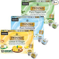 Twinings Herbal Tea K-Cup Pods for Keurig Variety 3-Pack – Pure Peppermint Pure Camomile + Lemon &amp Ginger Tea K-Cups Naturally Caffeine-Free 12 Count Each