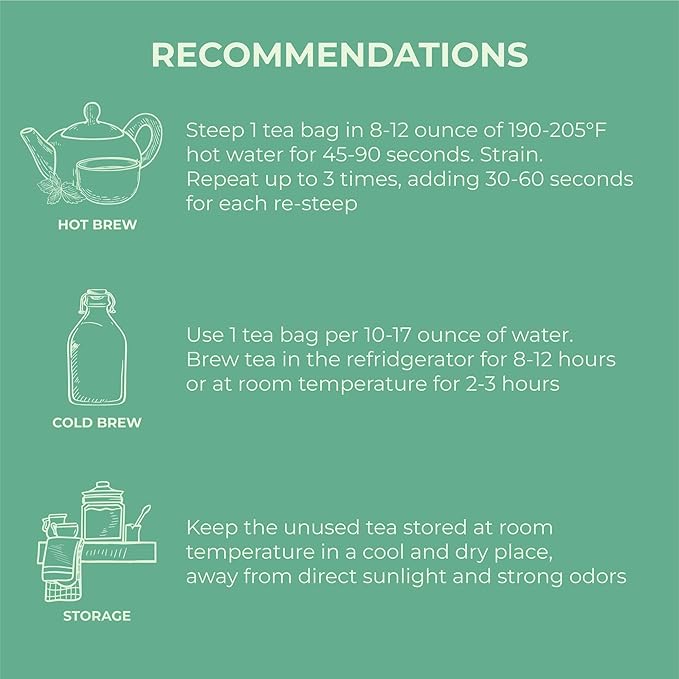 Clouty Space Premium Taiwan Oolong Tea Bags - 10 Individually Wrapped Sachets Farm Direct Woody Aftertaste Includes Meditation Card Pure Oolong Tea Green Tea Alternative