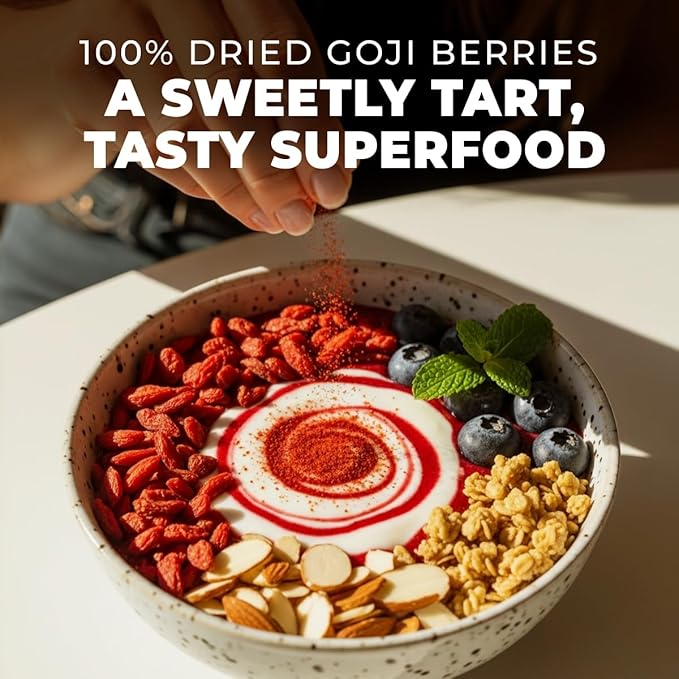 Gya Tea Co Organic Goji Berry Powder 0.33 lb (5.29 oz) - Superfood for Baking Tea Smoothies - Non-GMO Sugar-Free Gluten-Free Vegan Friendly