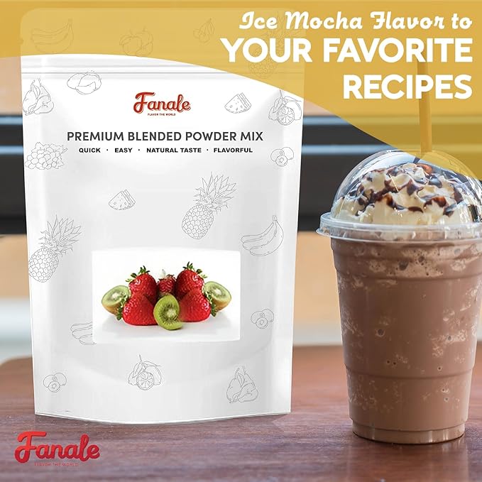 Fanale Premium Ice Mocha Bubble Tea Flavoring Powder | Perfect for Baking Smoothies Desserts and Drinks | Instant Flavoring Powder for Boba Milk Tea - 2.2 Pounds (Pack of 1)