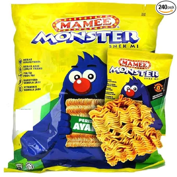 Mamee Monster Family Pack Snack Noodles 25g (Chicken 240 Packs)
