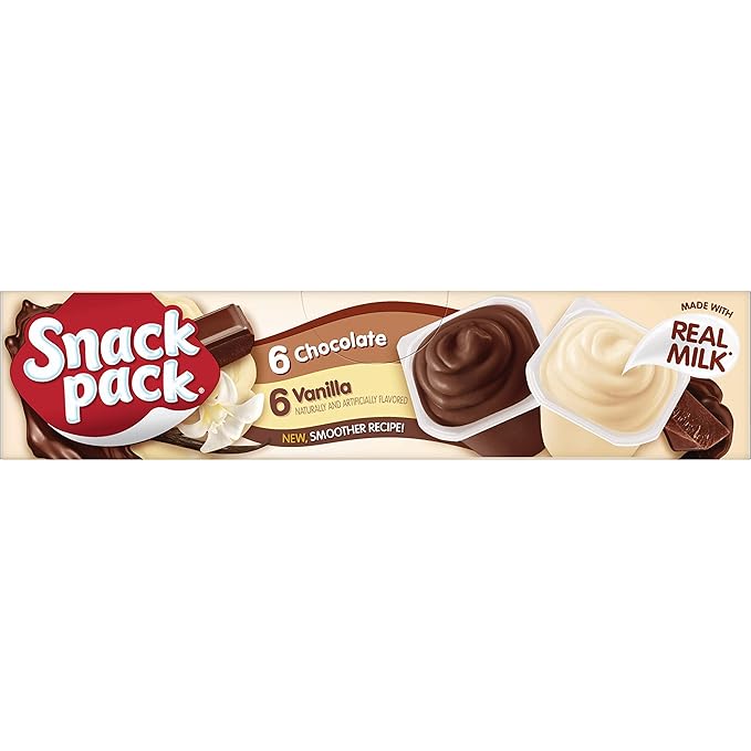 Snack Pack Chocolate and Vanilla Pudding Cups Family Pack 12 Count 6 Pack
