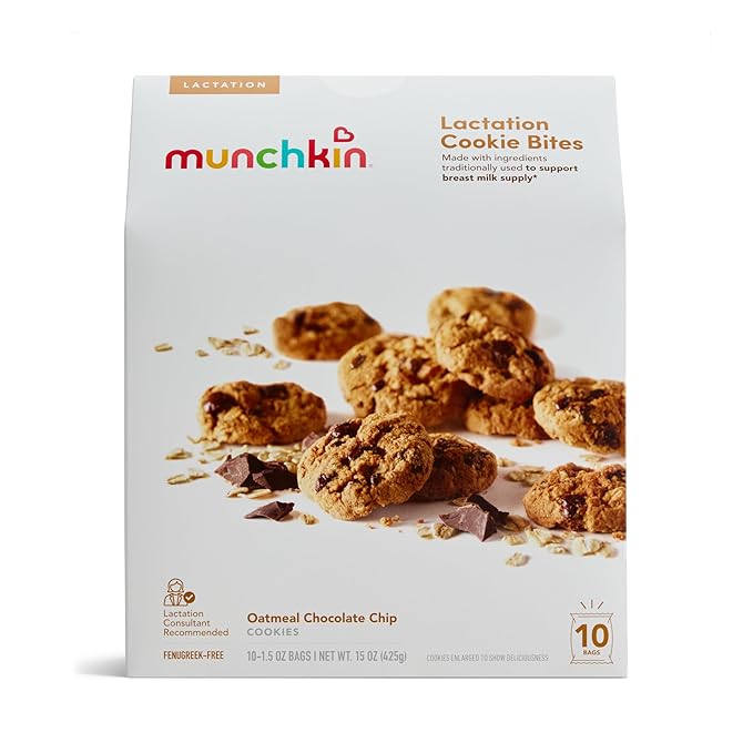 Munchkin Milkmakers Lactation Cookie Bites Oatmeal Chocolate Chip 10 Ct