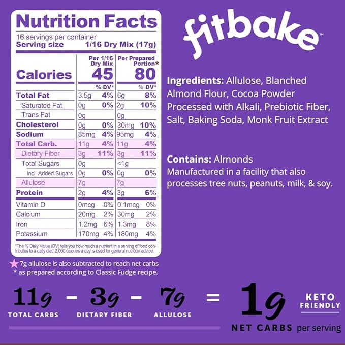 FitBake Fudge Brownie Baking Mix and Cream Cheese Frosting Bundle | 0g to 2g Net Carbs Per Serving | Keto Friendly Low Carb Food | Gluten Free Desserts | No Added Sugar | Naturally Sweetened