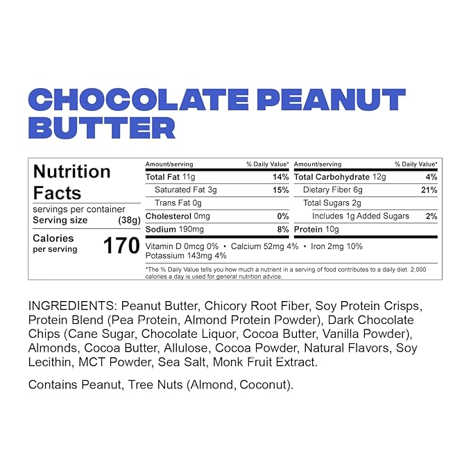 NuSkool Snacks Chocolate Peanut Butter Keto Friendly Protein Krunch Bars (12 Pack) - 7g Fiber 10g Clean Plant-Based Protein 3g Net Carbs - Gluten-Free Non-GMO Vegan Low Carb Keto Healthy Breakfas