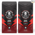 Death Wish Coffee Whole Bean Dark Roast - USA Organic Coffee Beans Bundle/Bulk - Fair Trade Arabica &amp Robusta - 16 Ounce (Pack of 2)