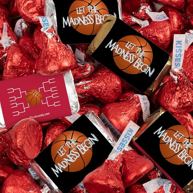 124 Pcs Red Basketball Party Candy Favors Chocolate Mix Let the Madness Begin (1.52 lbs Approx. 124 Pcs)
