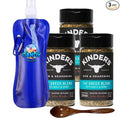 Kinder’s Rub Premium Barbecue Seasoning BBQ Spice w/Garlic &amp Herbs pack of 3 5.1 oz. each (15.3 oz) + Candy Freezer Collapsible Bottle &amp Wooden Spoon (The Greek Blend)