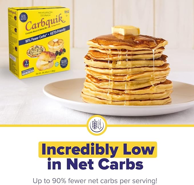 Carbquik Biscuit &amp Baking Mix (3 lb) Mix for Keto Pancakes Biscuits Pizza Crust Bread and More - Keto Food - No Sugar - Low Carb - Nut Free - Quick and Easy Keto Friendly Substitute for Tradit
