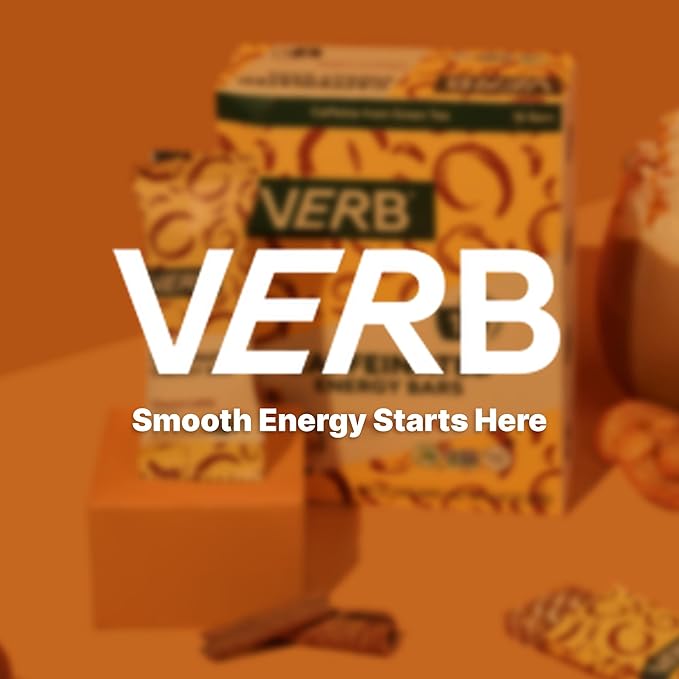Verb Caffeinated Energy Bars Churro Latte (26g Pack of 16) 110-Calorie Delicious Low Sugar Energy Bar - Vegan Gluten Free On-the Go Snack with 80mg Green Tea Caffeine Only Real-Food Ingredients