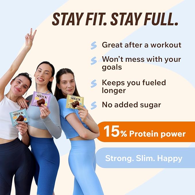 FitnesSHOCK Dark Chocolate Protein Brownie Variety Pack – Low Sugar Dessert Snack (2g Total Sugar No Added Sugar) – Banana Coconut &amp Dark Chocolate – Healthy Snack Pack – 10 Count