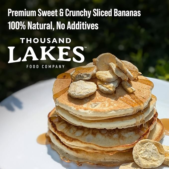 Thousand Lakes Freeze Dried Fruit - Sliced Bananas 2-pack 3.2 ounces (6.4 ounces total) | No Sugar Added | No Oils or Fat | 100% Fruit