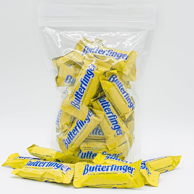 Candy Bars 1 lb – Anti Melt Pack Crunchy Peanut Center Chocolatey Shell Individually Wrapped Bulk Resealable Bag Fun Size