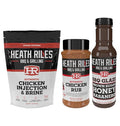Heath Riles BBQ Bundle - Spatchcocked Thanksgiving Turkey &amp Bone-In Breast with Chicken Injection Rub and Brown Sugar Honey Habanero Glaze – Perfect Holiday Meal