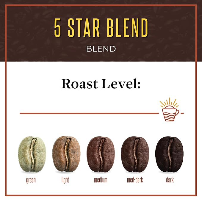 San Diego Coffee 5 Star Blend Dark Roast Whole Bean Coffee 16-Ounce Bags (Pack of 2) Café en grano tostado