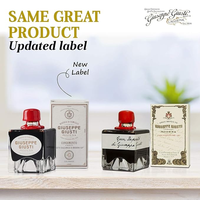 Giusti Family Reserve Balsamic Vinegar-Based Condiment – Premium Italian Condiment Based on Aceto Balsamico di Modena Rich Matured Flavor for Salads Marinades &amp Drizzling Made in Italy - 1.7 f