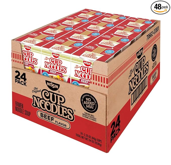 Nissin Hot Product of Nissin Cup Noodles Beef Flavor Soup 2 pack of 24./2.25 oz. [Biz Discount]