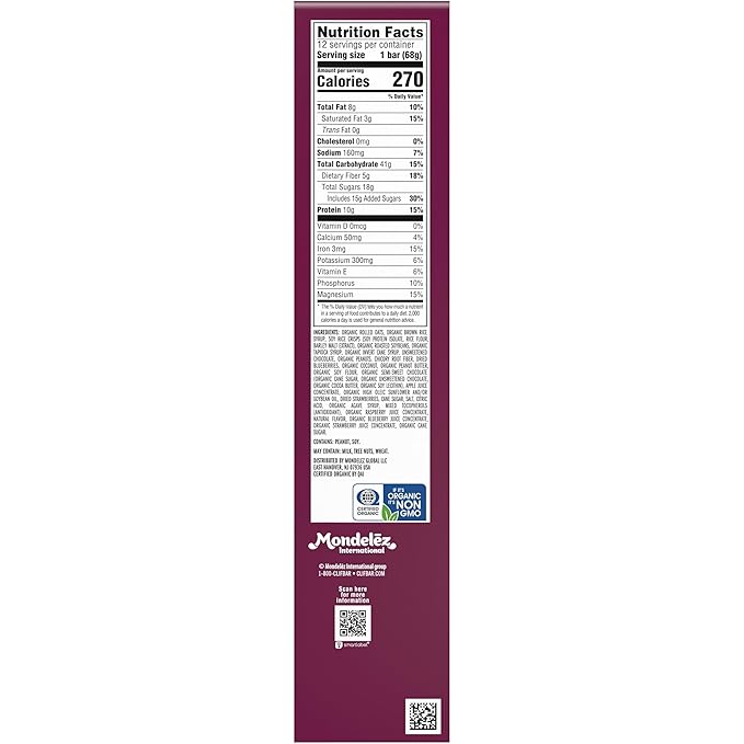 CLIF BAR – Energy Protein Bars – Limited Edition Run the World - Chocolate Berry - Made with Organic Oats - Energy Bars - Non-GMO (12 Pack)