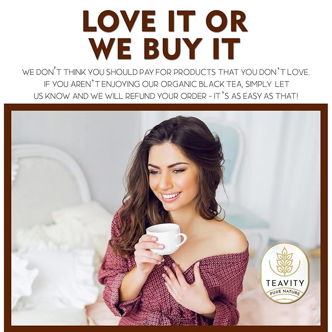 Teavity Organic Black Tea Pods for Keurig - Premium Unsweetened Naturally Caffeinated Tea for KCup - Hot or Iced (36 Pods)