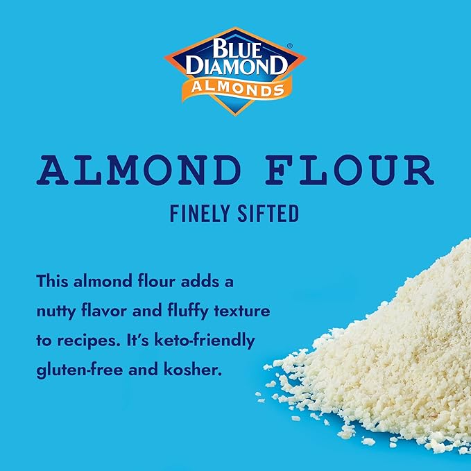 Blue Diamond Almonds Almond Flour Gluten Free Blanched Finely Sifted 48 oz (Pack of 2)