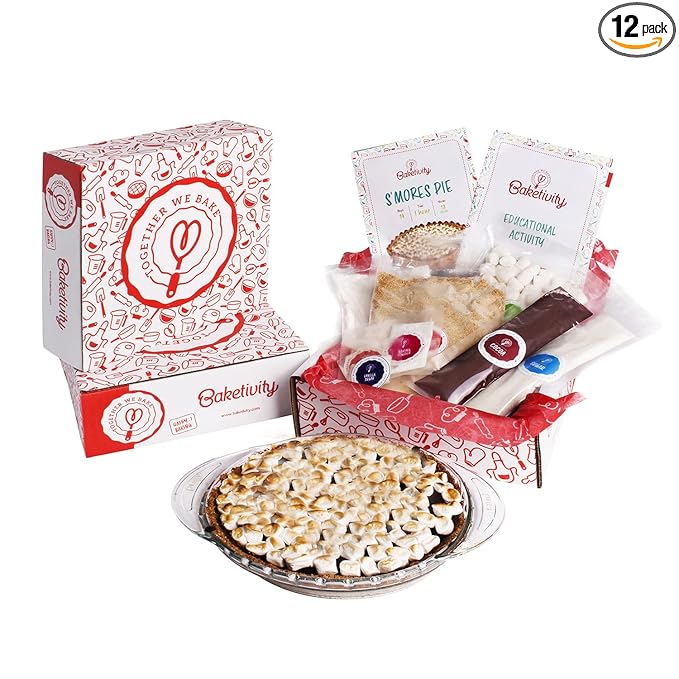Baketivity Kids Baking Set Meal Cooking Party Supply Kit for Teens Real Fun Little Junior Chef Essential Kitchen Lessons Includes Pre-Measured Ingredients (Baketivity Kit Smores)