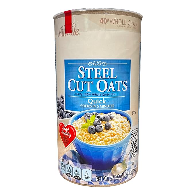 Steel Cut Oats Quick Cook Whole Grain Oatmeal Heart Healthy 25 oz (Pack of 2)