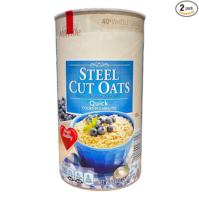 Steel Cut Oats Quick Cook Whole Grain Oatmeal Heart Healthy 25 oz (Pack of 2)