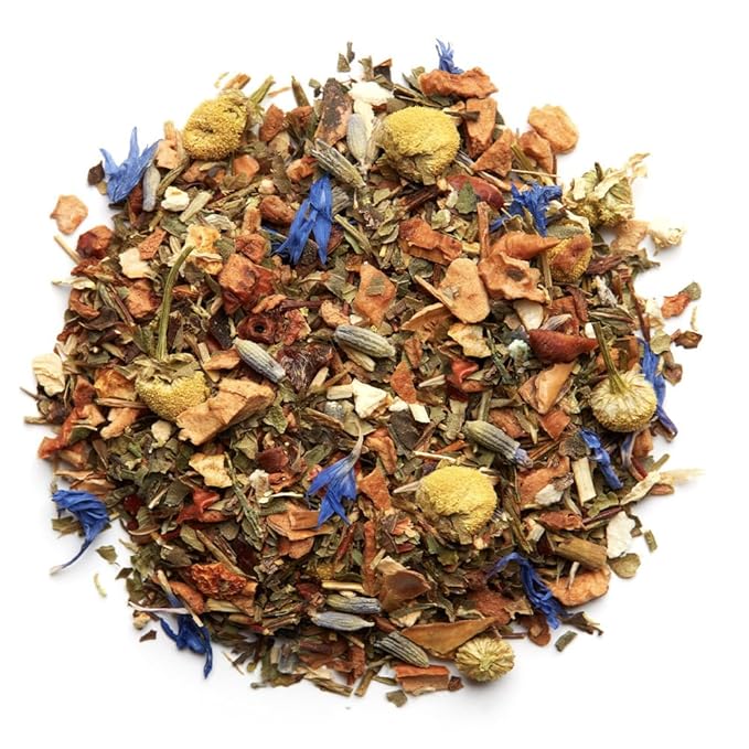 Palais des Thés - Sunset Sleep - Caffeine-Free Rooibos Tea Chamomile &amp Lemon Verbena - Premium Loose Leaf Serves 20-25 Cups - 3.5oz Tin