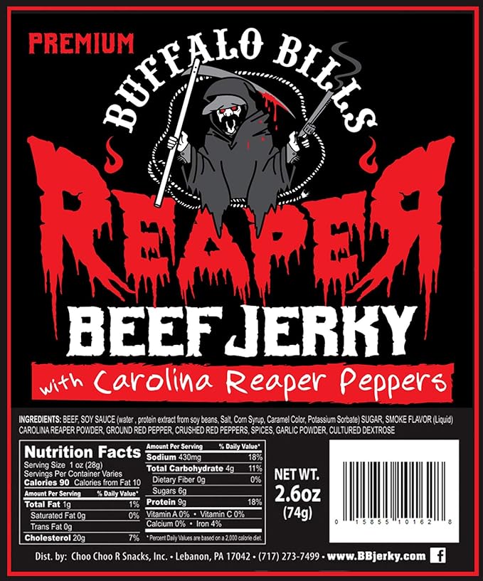 Buffalo Bills 2.6oz Reaper Beef Jerky 3-Pack (beef jerky made with Carolina Reaper Peppers)