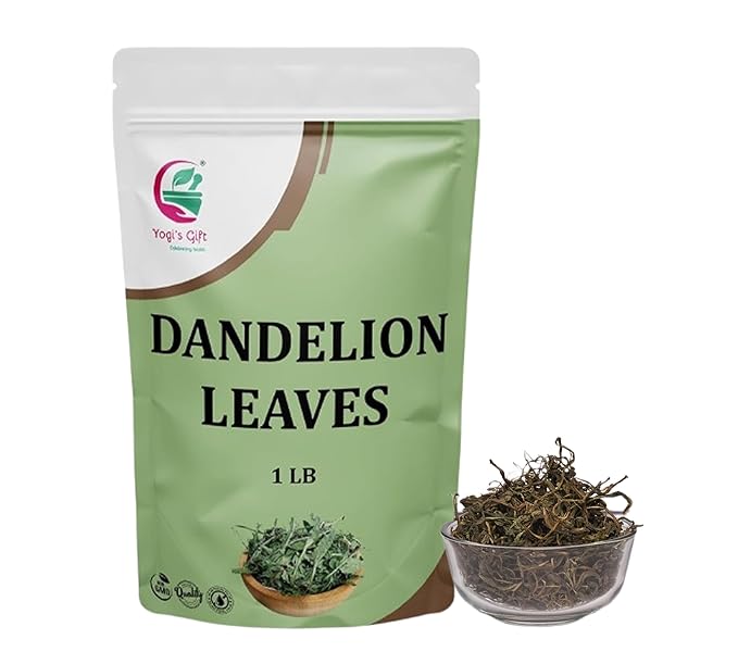 Dandelion Leaves 1 LB 100% Natural &amp Pure Ideal for Dandelion Tea Herbal Blends &amp Wellness Uses 1 LB Bulk Pack Resealable Bag for Freshness - By Yogi’s Gift®