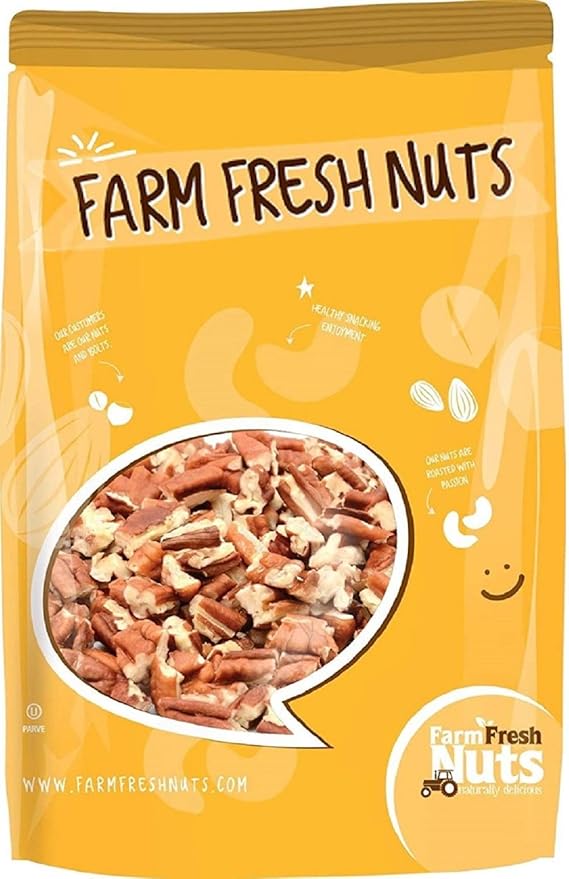 Shelled &amp Raw Chopped Georgia Pecans (2 Lbs) - Handpicked for Freshness &amp Quality - Bag of Southern Tastiness - Great for Baking &amp Cooking - Farm Fresh Nuts Brand