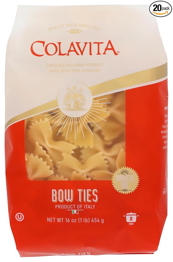 Colavita Farfalle Bow Ties Pasta Kosher 1 LB (Pack Of 20)