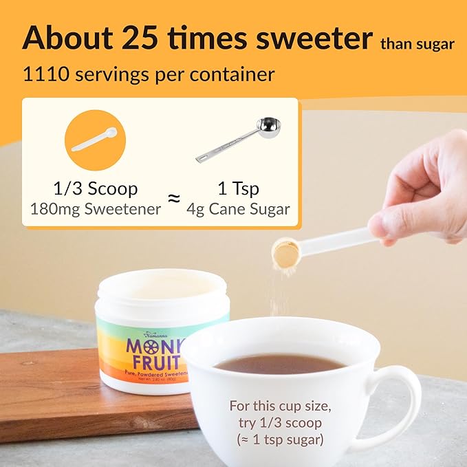 NAMANNA Pure Monk Fruit Sweetener - Zero Calorie Zero Carb Paleo and keto Safe - (7% Mogroside V 200g 1110 Servings) - 3 Pack