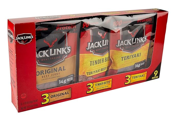 Beef Jerky Variety Pack: 3 Original Flavored 3 Tender Bites 3 Teriyaki (1.25 Ounces Per Package)