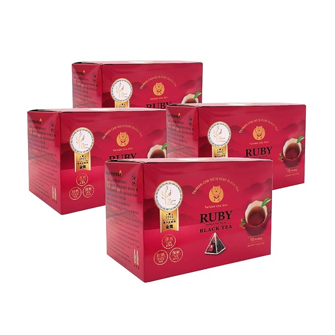TAIWAN CHA REN Award Winning - Taiwan Sun Moon Lake Ruby Black TeaPyramid Tea Bag 5.3oz 2.5g x 15 bags x 4 box