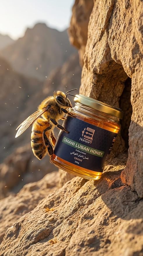 Honoor Omani Luban Honey 200g – Rare A+ Grade Pure &amp Raw Frankincense Blossom Honey Premium Natural from Oman Limited Harvest Authentic &amp Rare