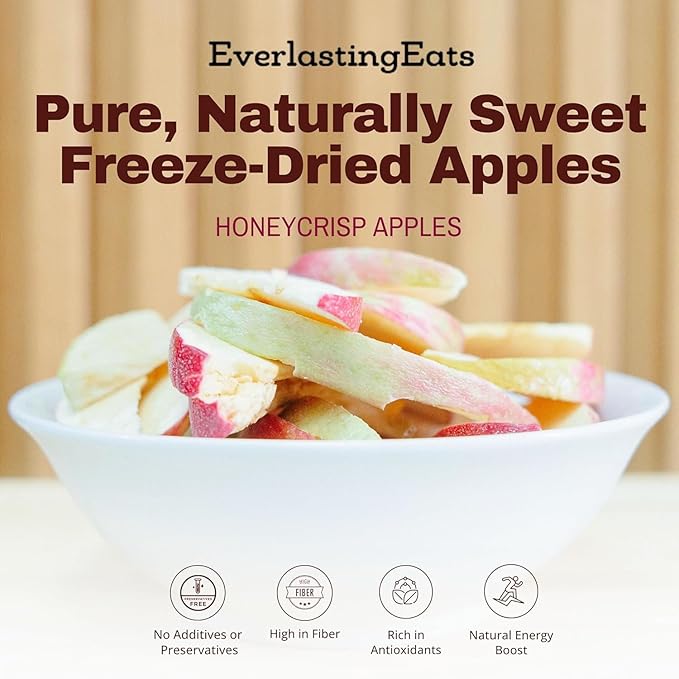 Freeze-Dried Honeycrisp Apple Chips (Apple Crisps) No Added Sugar Gluten-Free 7 oz Bulk Pack | EverlastingEats